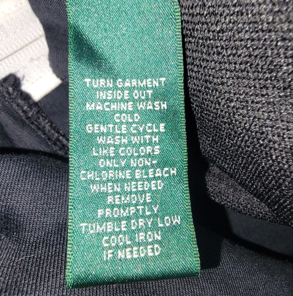 Lauren Ralph Lauren Black Zip Up Sweater with Sporty Stripes - Picture 9 of 10